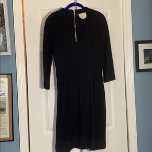 Kate spade black quarter sleeve midi dress